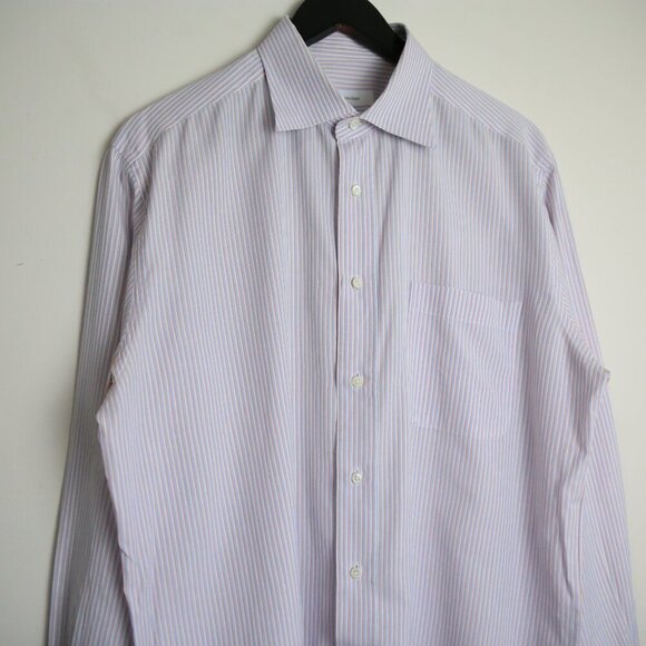 Ermenegildo Zegna Pin Stripe Shirt | Vintage Luxury High End Designer Size 43/17 - Picture 2 of 7